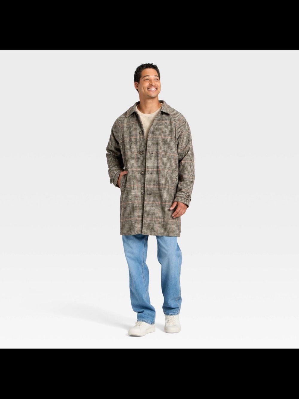 Men's Glen Plaid Overcoat - Goodfellow & Co L